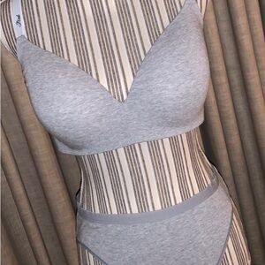 Victoria's Secret Wear Everywhere Push-Up Wireless Cotton Bra w/ Free Panty (L)